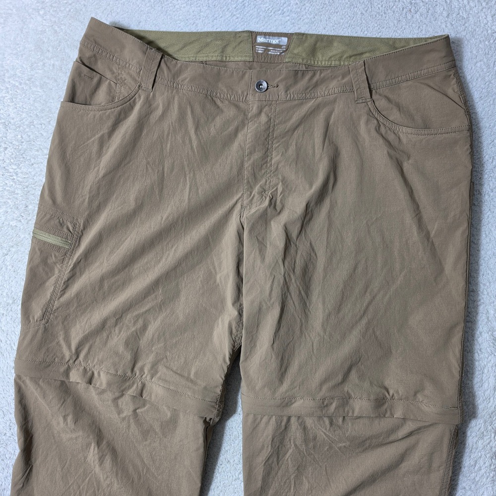Marmot Convertible Pants Mens 40/32 Brown Stretch Hiking Cargo Zip Off L900997